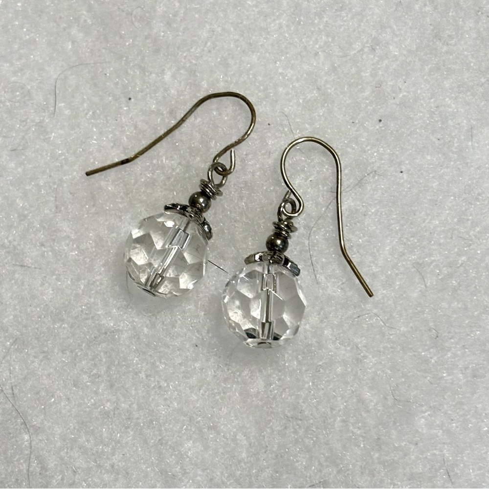 Crystal Glass Handmade Sterling Silver Earrings